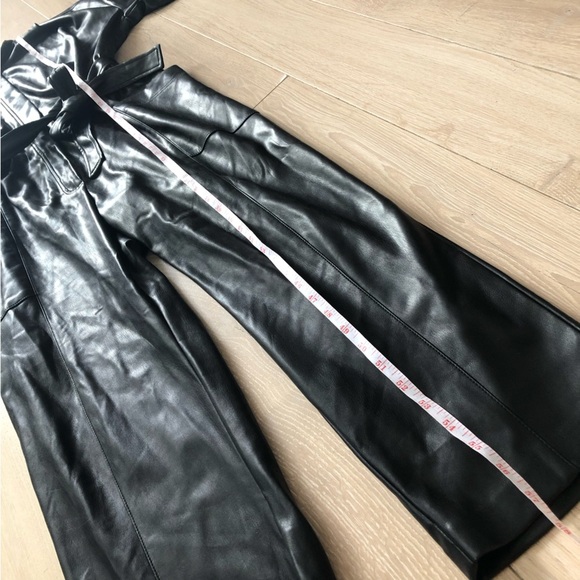 Mango MNG Play Suit Leather Tie Waist Jumpsuit in Black size L - Picture 10 of 16